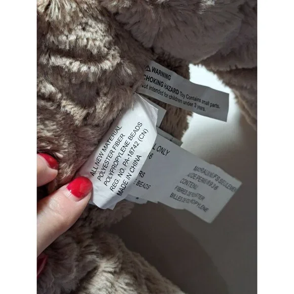 Large UGG Oatmeal Sunny Plush Teddy Bear Red Cable Knit Scarf 16" Toy Stuffed - Picture 6 of 12